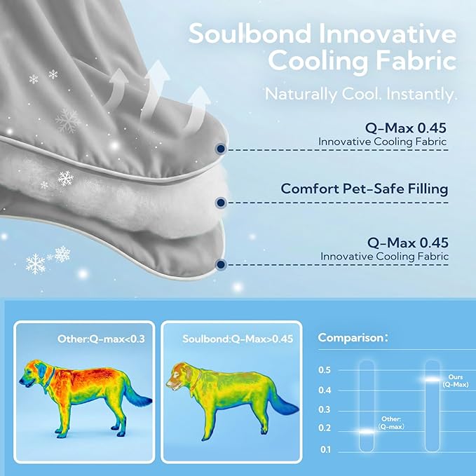 Soulbond Cooling Blanket for Medium Dogs - Q-MAX>0.45, Washable Cool Pet Cats Throw Blanket for Hot Weather, Self-Cooling Soft Dog Mat for Bed Crates Couch Sofa Cars(29"x40", Dark Gray)