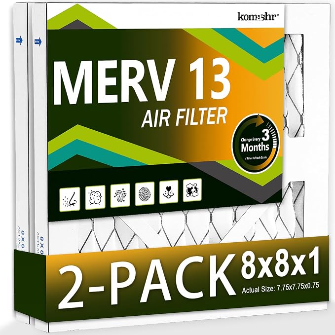 8x8x1 Air Filter MERV 13, HVAC/Furnace AC Filter Replacement, Dust
