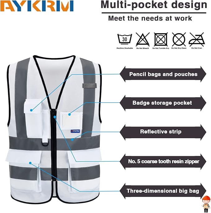 A-SAFETY High Visibility Reflective Safety Vest Customize Logo (XS-8XL)