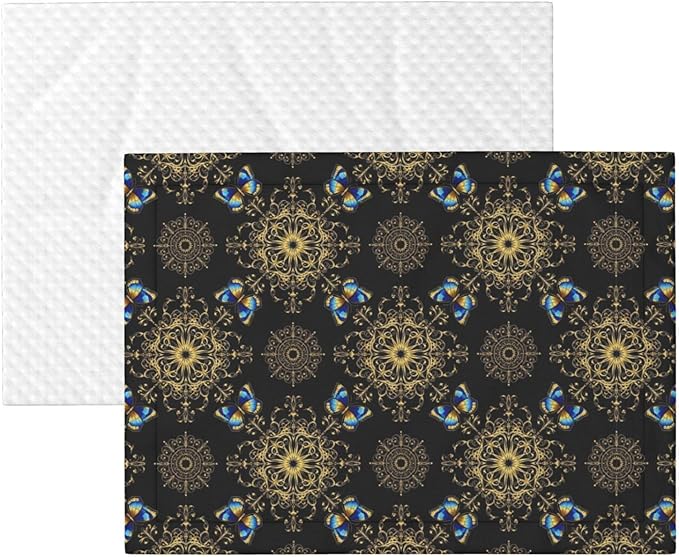 Reversible Plush Throw for Dogs and Cats, Colorful Mandala Art Flower Tie Dye, Double Sided Blanket with Nubby Dot Side and Sleek Side Ideal for Cuddling Nesting Security