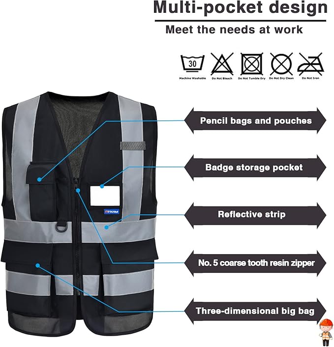XSmall Womens black safety vest xs