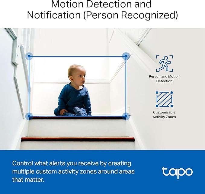 Tapo 1080P Indoor Wired Security Camera - Works as a Baby & Pet Monitor, Motion Detection, 2-Way Audio, Siren, Night Vision, Subscription-Free Local or Optional Cloud, Works with Alexa, C100(4-Pack)