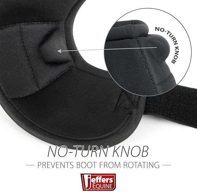 Jeffers Equine No Turn Bell Boots for Horses - Black, Medium | Shock Absorbing Hoof Protection | Secure Double Hook & Loop Closure, Perfect for Travel, Training, & Equestrian Riding - 1 Pair