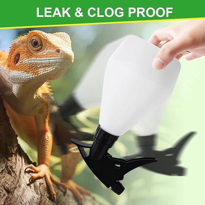 Professional Reptile Spray Bottle with Ergonomic Design,Reptile Mister Bottle,No Clog No Leak,Easy to Grip with Adjustable Nozzle,500ml(17oz)