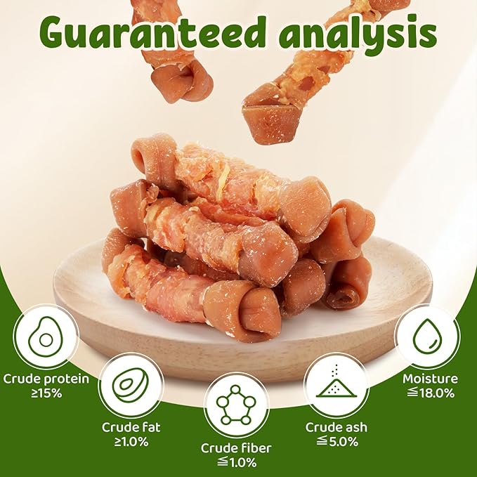 Dog Treats Chicken Wrapped Peanut Butter Bone Rawhide Free Dog Chews Long Lasting 6.5" 454g