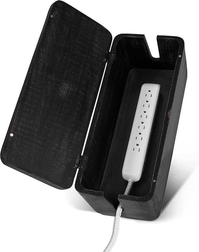 Large Cable Management Box - Cable Organizer Box and Power Strip Box for Electrical Cord Management - Hide Desk Cord and Floor Cables - Wire Storage and Organization for Cords