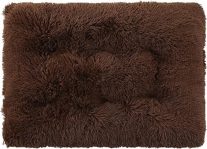 Dog Crate Mat, Dog Bed for Large Dogs, Comfy Fluffy Kennel Pad Anti-Slip for Dog beds & Furniture, Quilted Dog Bed for Pets for Medium/Small Dogs Cats (Color : Coffee, Size : 36x25)