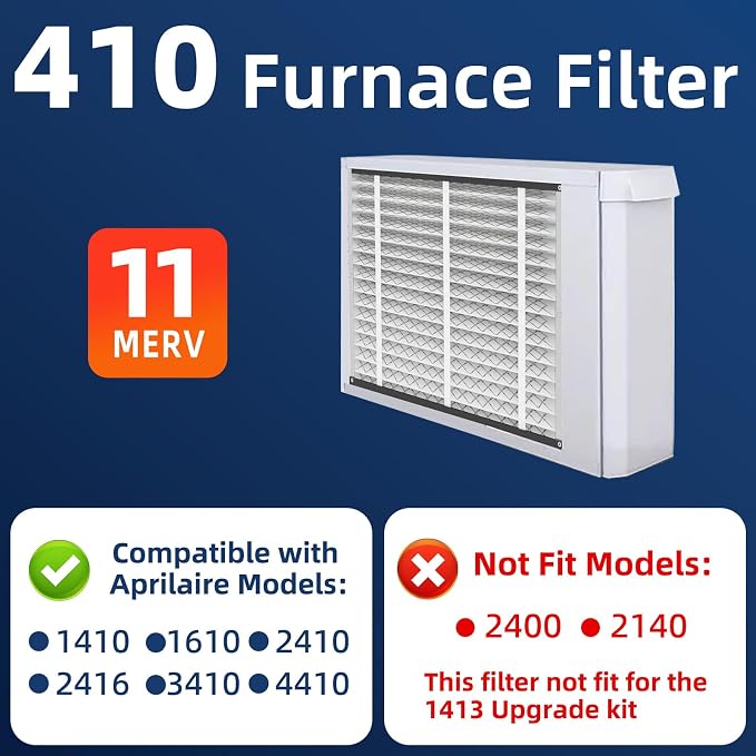 3 Pack, 410 Replacement Air Filter, MERV 11, Actual Size: 16"x28"x4", Nominal