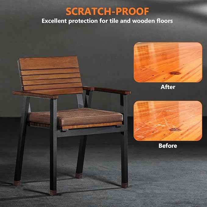 16pcs Square Chair Leg Floor Protectors, Felt Pads Chair Leg Protectors