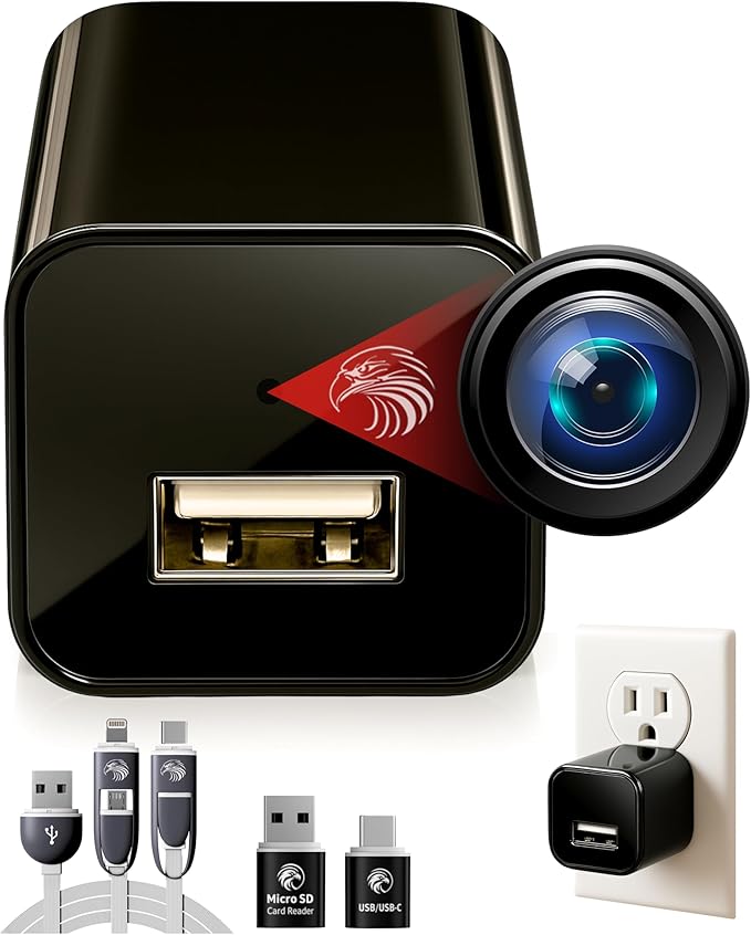DIVINEEAGLE 1080p Dome Cam, Motion Detection, microSD Slot, Easy Setup, App-Free, No Live View-Data Protected, Video-Only - Plug-in Premium Reliable Pet Camera for Pet Nanny Use