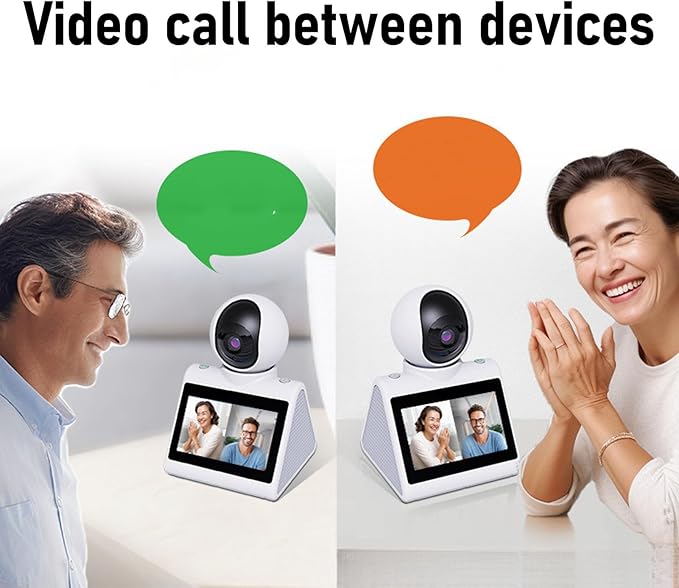 Two Way Video Calling Camera with 4.3 inch HD Screen & AI Voice Function, 2MP 1080P Baby Elder Nanny Dog Pet Camera, One Click Video Calling Devices for Grandparents