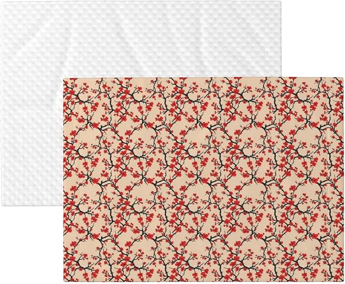 Pet Blanket for Car Rides Vet Visits, Blossom Japanese Cherry, Two Sided Reversible Plush Design with Bumpy Dot Side Offers Comfort Home Piece On Go Travel