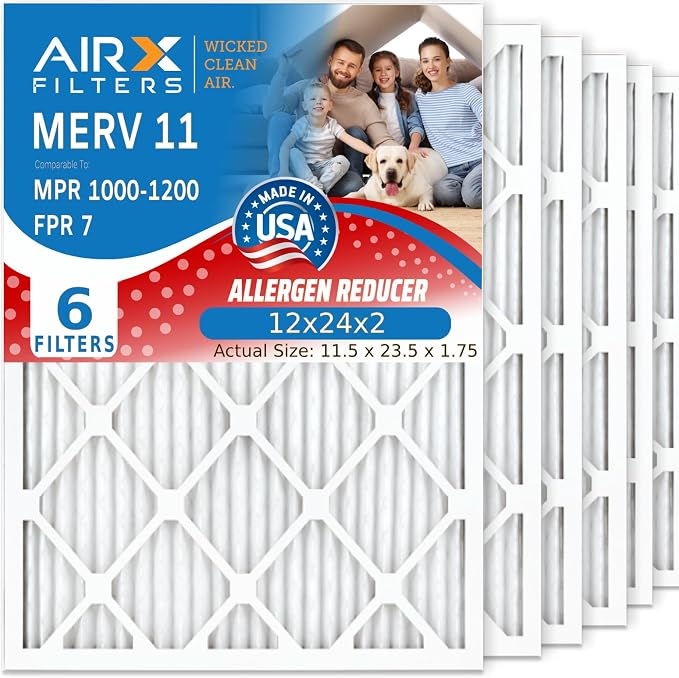 AIRX FILTERS WICKED CLEAN AIR. 12x24x2 Air Filter MERV 11 Electrostatic Pleated