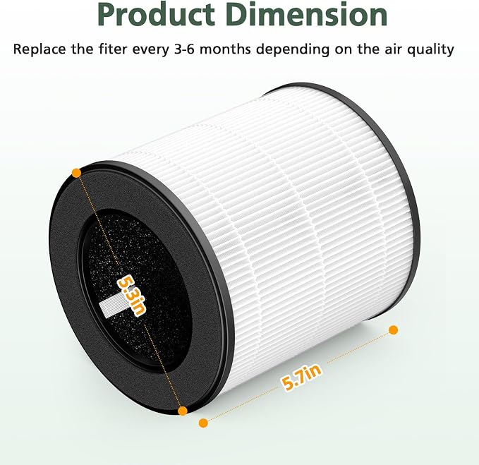 B-D02L Air Purifier Replacement Filter, Compatible
