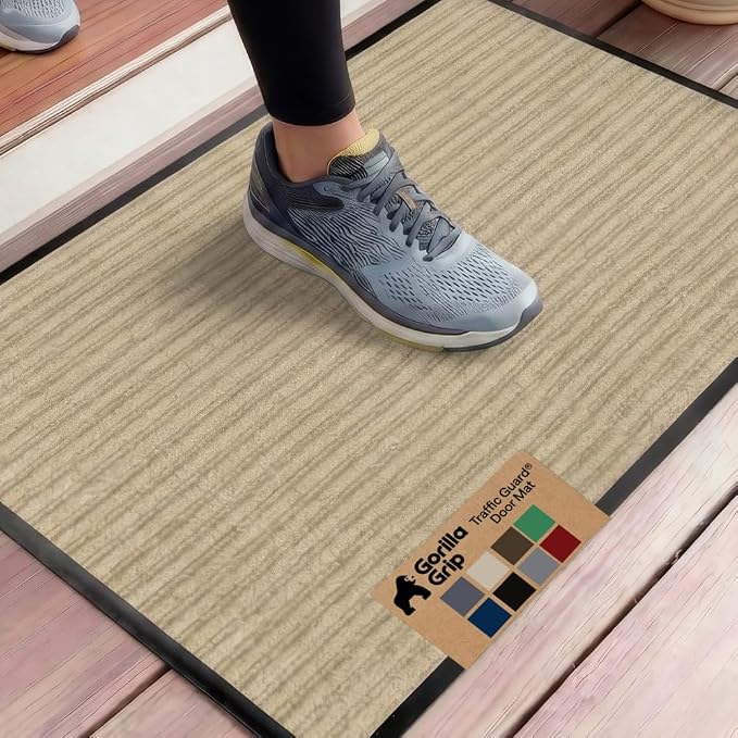 GORILLA GRIP Waterproof Traffic Guard Door Mat, Heavy Duty Entryway Mats