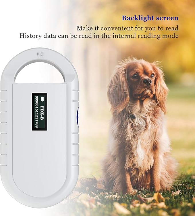 Microchip Scanner, Microchip for Dogs, Pet Microchip Scanner, Pet Microchip Kit, Microchip Reader USB Rechargeable, Pet Chip Scanner for ISO11784, 11785, FDX-B, ID64