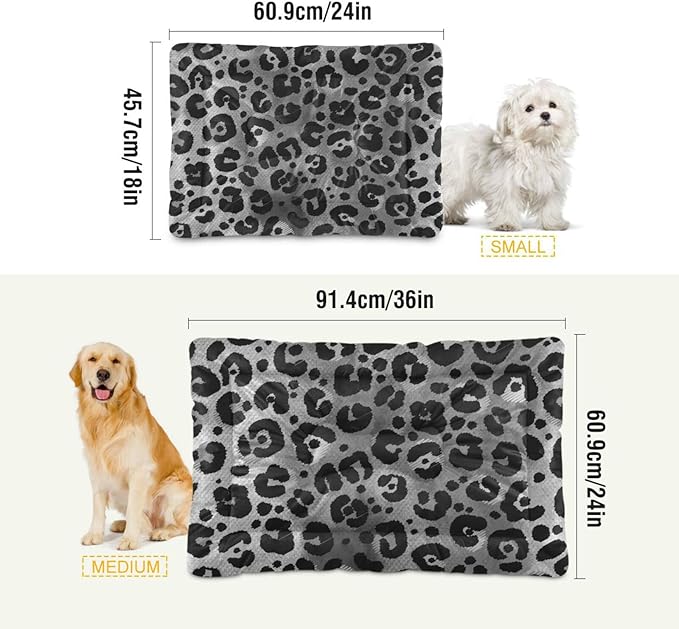 Pet Bed Leopard Print Dog Bed Mat Absorbing Non Slip Pad Pet Sleeping Mat for Small, Medium, and Large Dogs Puppy Cat 36 in x 24 in