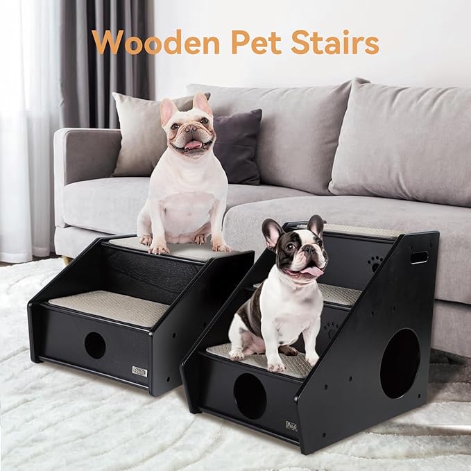 Petsfit 2-Steps Cat Stairs, Nearly Black (21x17x14 inch)