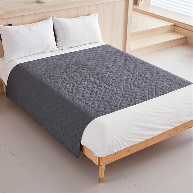 GIBZ Waterproof Dog Bed Blanket Cover Anti Slip Pet Furniture Protector Washable Large Washable Quilted Mat for Indoor, Dark Grey, 130x200cm