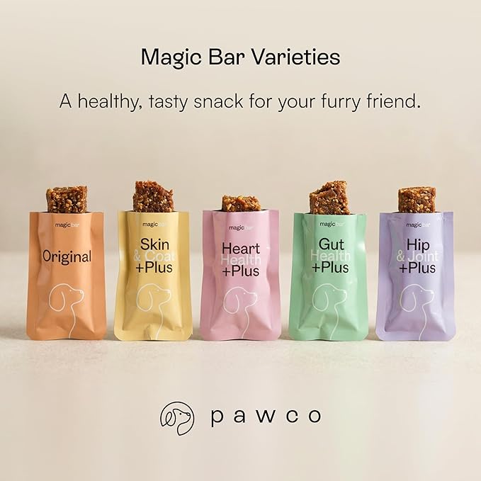 Pawco Magic Bar Hip & Joint Treat – High Protein Peanut Butter Dog Biscuit – 8-Pack – Healthy Snack Made with Natural Ingredients: Peanut Butter, Pumpkin, Sweet Potato, and Apples