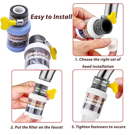 3 Pack Faucet Mount Filters, Faucet Water Filter