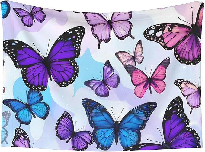Waterproof Dog Blanket Soft Pet Blanket for Puppy Cat, Fleece Cat Throw Blankets for Furniture Bed Couch Sofa Reversible - Flying Butterflies