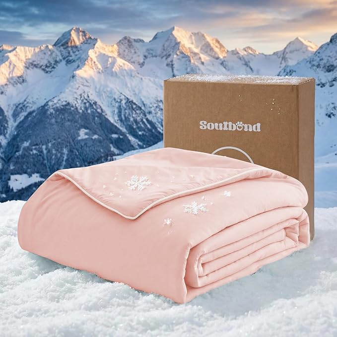 Soulbond Cooling Blanket for Large Dogs - Q-MAX>0.45, Washable Cool Pet Cats Throw Blanket for Hot Weather, Self-Cooling Soft Dog Mat for Bed Crates Couch Sofa Cars(40"x50", Pink)
