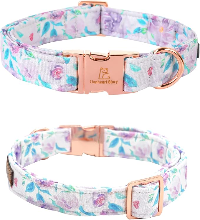 Lionheart glory Purple Dog Collar, Adjustable Dog Collar with Bowtie, Pet Gift Collar for Dog Soft Bowtie Dog Collars for X-Small Puppy