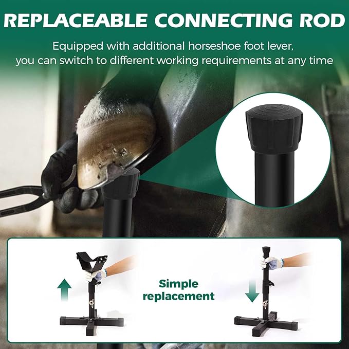 Ecliptica Adjustable Jack Farrier Stand Hoof Stand for Horses Farrier Metal Hoof shoeing Stand, Horse Trimming Shoeing Barefoot Horse Hoof Trimming Tools Grip Hoof Care Tools Veterinary Instruments