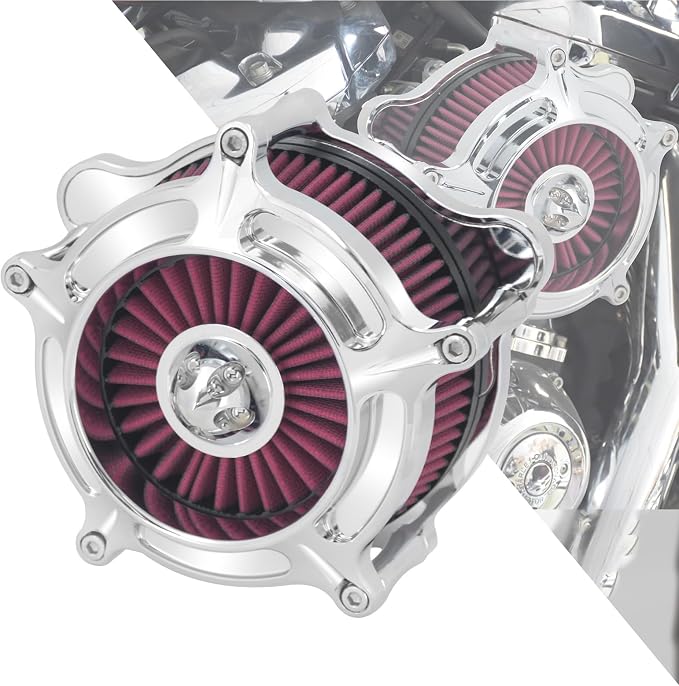 HDBUBALUS Motorcycle CNC Spike Air Cleaner Air Filter Intake System Filter