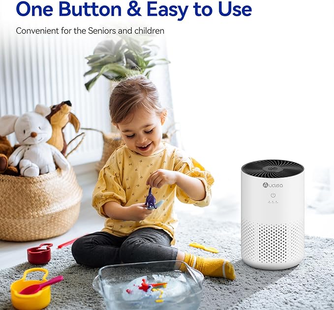 Air Purifiers for Bedroom Home with H13 True HEPA Filter, 20dB Quiet Air Cleaner for Pets Hair Dander Odor, Smoke Dust Pollen, Aromatherapy Function, White