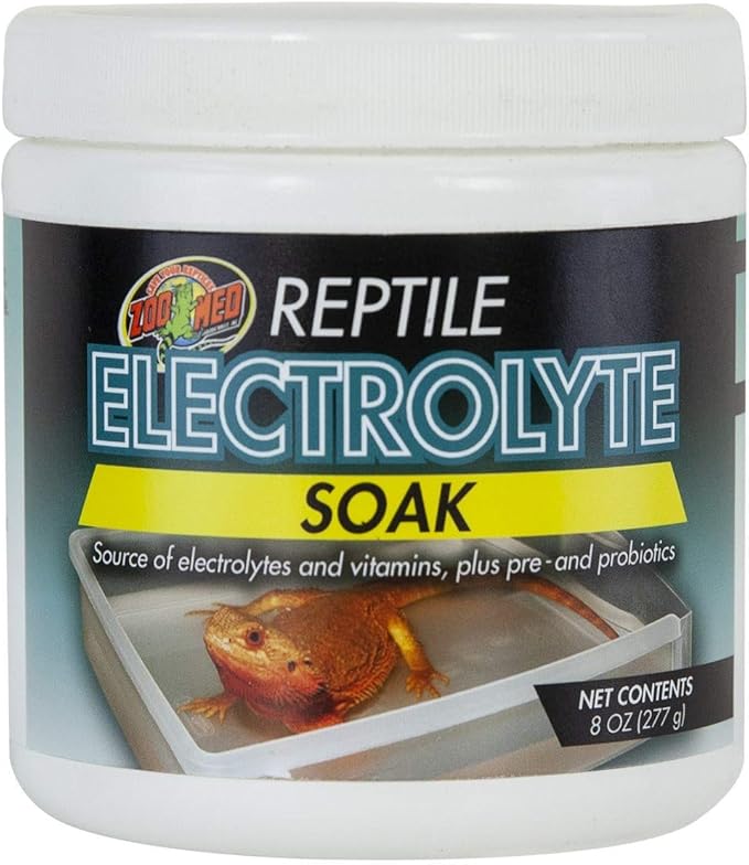Zoomed Reptile & Amphibian Electrolyte Soak (8oz) & Includes DBDPet Pro-Tip Guide - Great for Beardies, Chameleons, and Geckos After Laying Eggs!