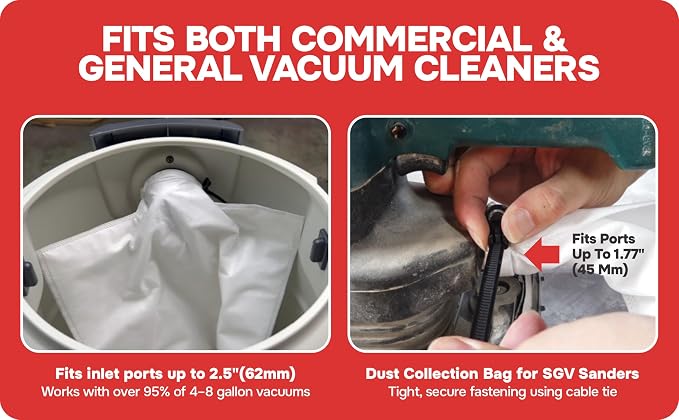 Dust Collection Bag – Small, 3 Pack, Adjustable Fit Dust Bag,