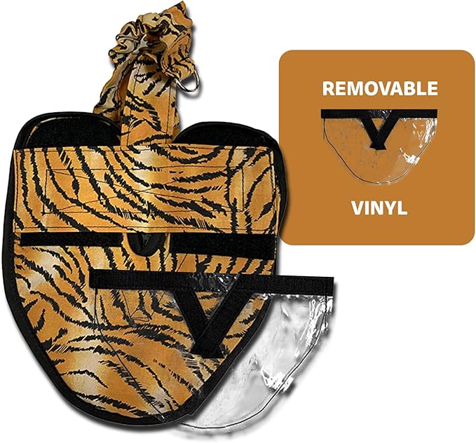 Hen Holster Wrap-Around Bird Diaper & Harness for Hens, Roosters, Ducks, Geese - with Removable Vinyl Liner, Adjustable Fit for Outdoor Adventures & Indoor Use - Easy to wear - Large, Tiger