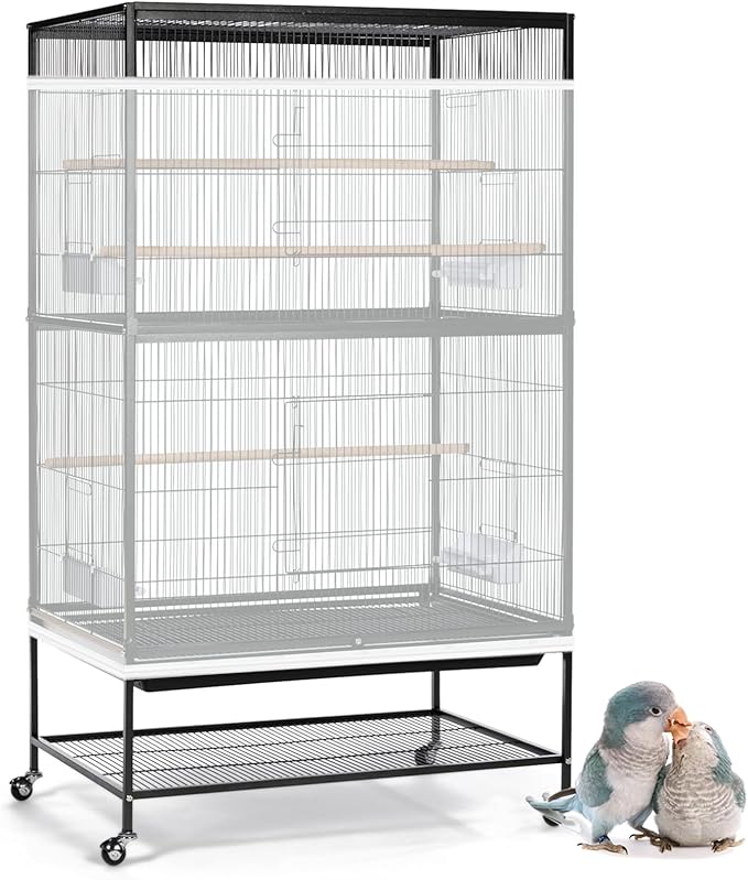 ASOCEA Large Bird Cage Seed Cather,Bird Cage Cover Adjustable Soft Airy Skirt Guard Birdcage Nylon Mesh Net for Parrot Parakeet Macaw African Round Square Cages Cover (118 * 31.5in/300 * 80cm) (White)