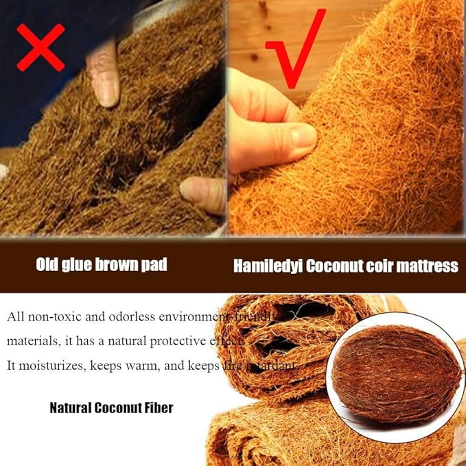 Hamiledyi Reptile Carpet 118" L x 16" W Natural Coconut Fiber Tortoise Carpet Mat for Pet Terrarium Liner Reptile Supplies for Lizard Snake Chamelon Turtle Bedding Bunny Rabbit Mat