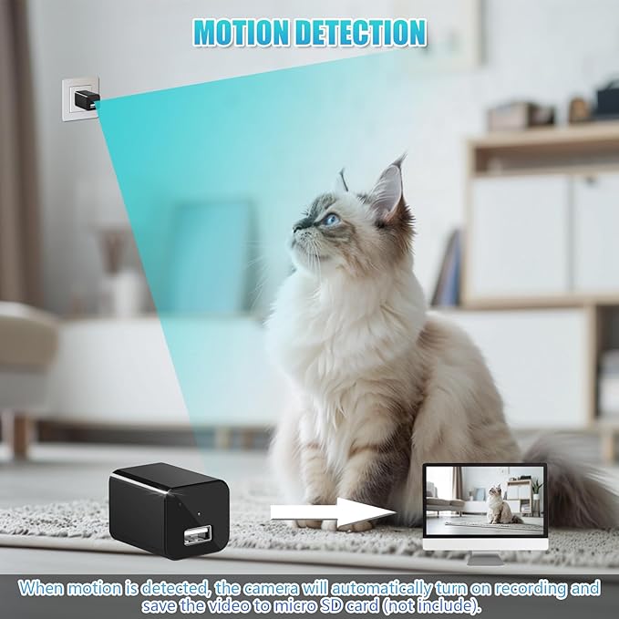 1080P HD Indoor Security Camera with Motion Detection, Pet Cam for Home, No-WiFi