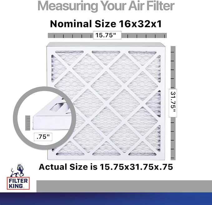 Filter King 16x32x1 Air Filter | 4-PACK | Carbon MERV 8 HVAC Pleated A/C
