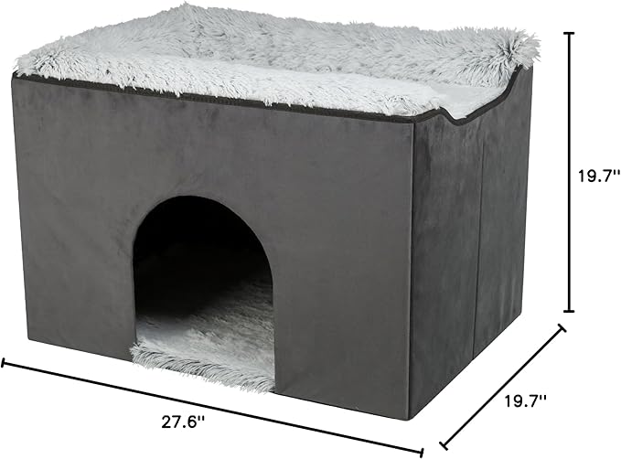 Trixie Harvey Cave - Cat Bed - Soft and Durable Cube House - Foldable Hideaway - Pet Condo for Indoor Cats and Small Dogs