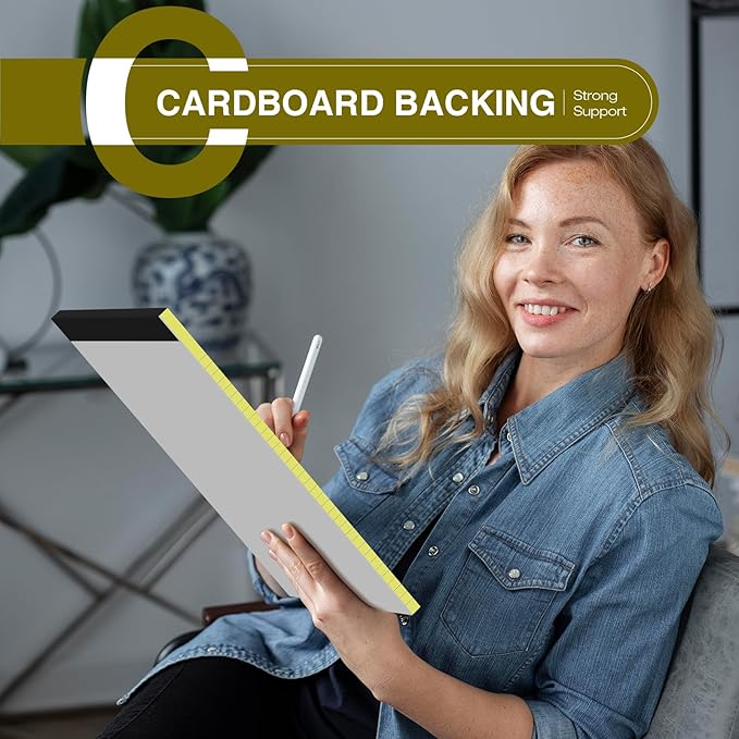 6 Pack Legal Pads 8.5 x 11 College Ruled Colored Note Pads 8.5" x 11" Lined Paper Chipboard-Backed Notepad with Micro-Perforated Notebook Paper for Office & School Supplies 50 Sheets/Pad