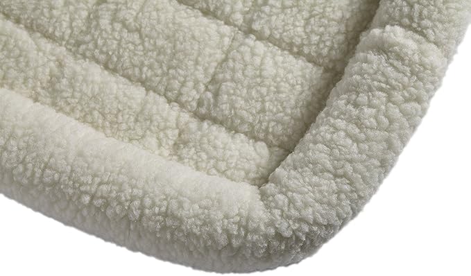 MidWest Homes for Pets QuietTime XS Dog Bed – White Fleece Bolster, Ultra-Soft and Machine Washable, Fits 22-Inch Crates and Carriers, for Small Dogs and Cats