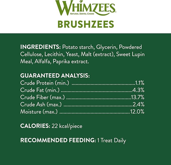 Whimzees Brushzees Extra Small Dental Treats + Wellness Complete Health Small Breed Dog Food, 12 lb Bag
