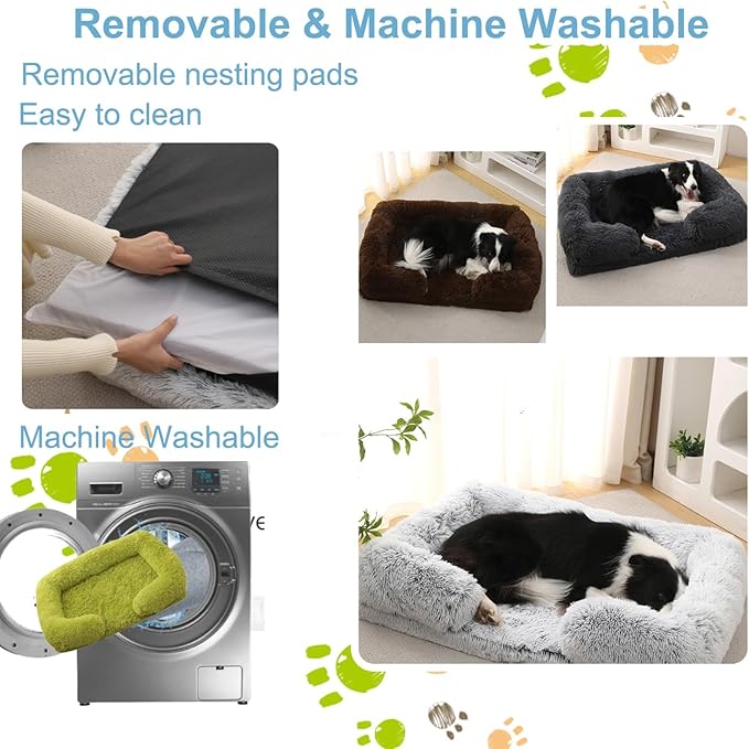 Dog Beds Large Sized dog Orthopedic, Sofa Dog Bed with Waterproof Lining and Nonskid Bottom, Rectangle Washable Dog Bed for Medium Small Dogs and Cats Comfortable ( Color : Green , Size : 31 x 21" )