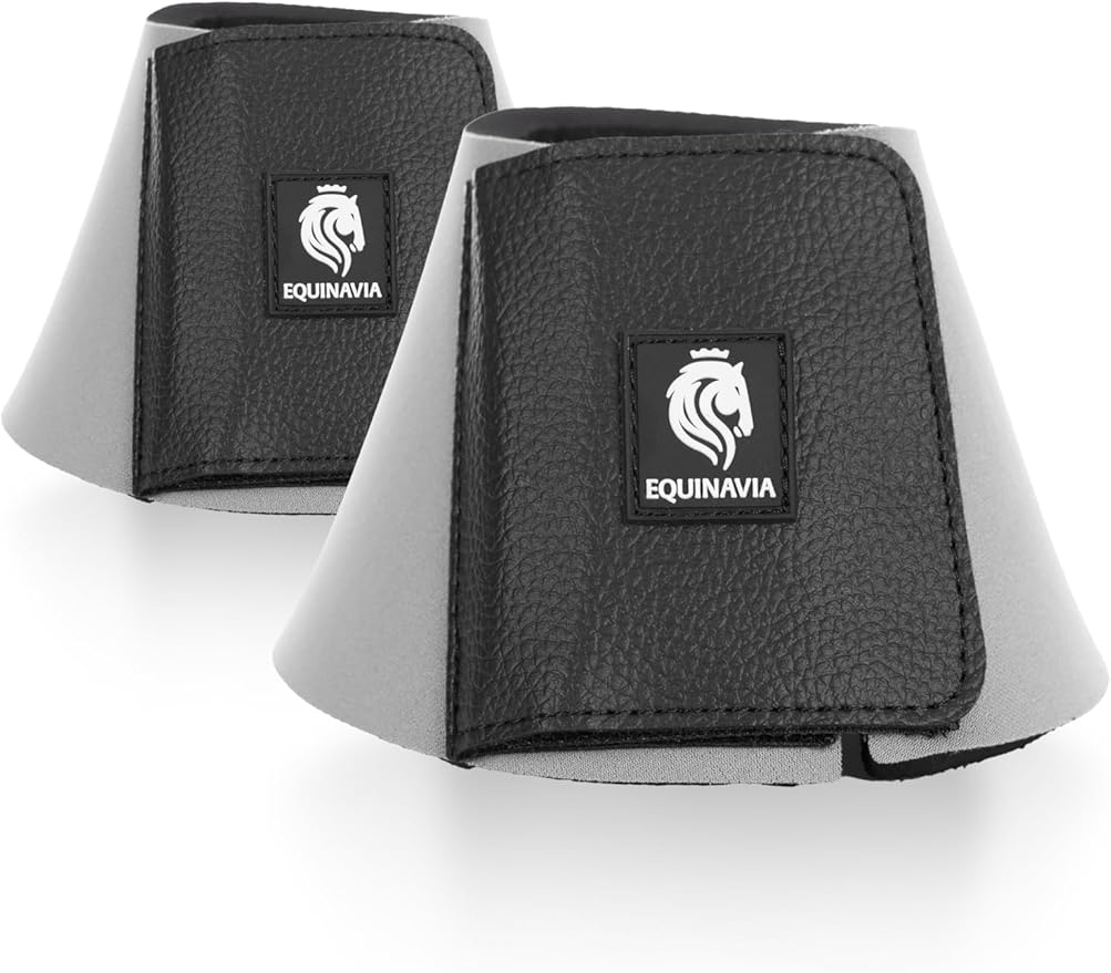 Equinavia Toki Bell Boots for Horses | Neoprene Overreach Boots - Steel Grey - L