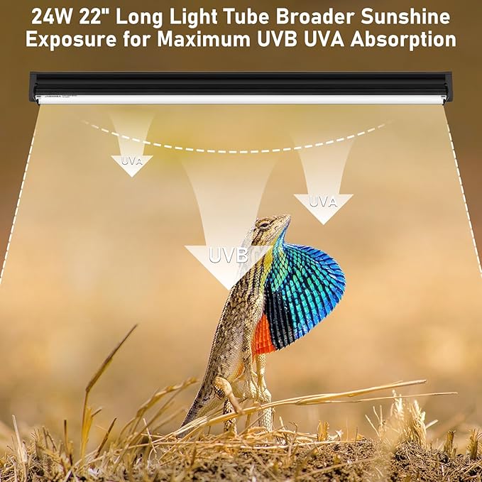 T5 10.0 UVB Light Blubs for Bearded Dragon,UVA UVB 10.0 T5 HO Reptile Ligh Bar Bulbs 39W 34 inch for Desert Lizards,Leopard Gecko,Tortoise,Reptile & Amphibian Replacement Lamp Bulb 2 Pack
