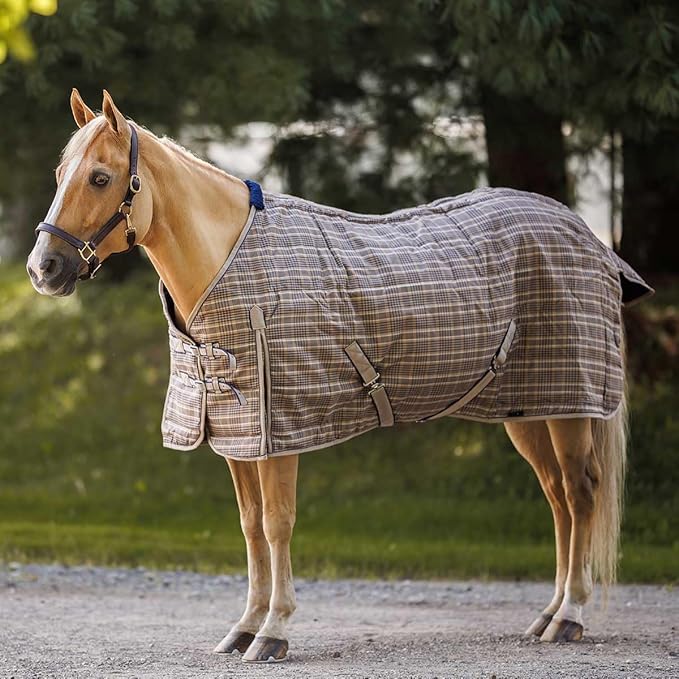 Country Pride Highland 1200D Lightweight Stable Blanket (84, Tan Plaid)