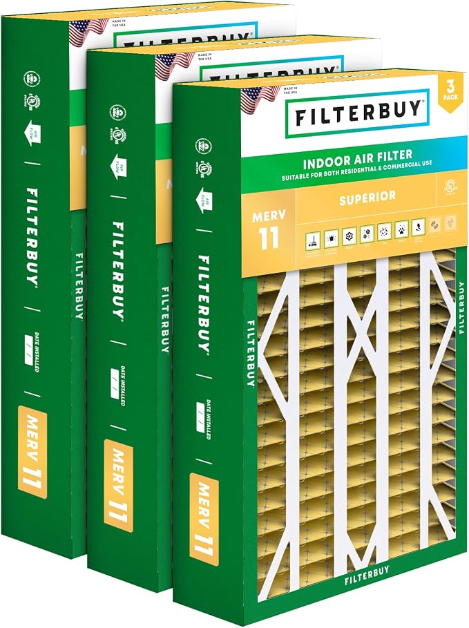 Filterbuy 16x26x5 Air Filter MERV 11 Superior Pet & Allergy Defense, Pleated