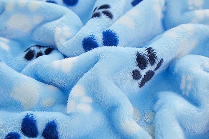 Allisandro Luxurious Dog Blanket, Extra Softness 350 GSM Flannel Fleece Pet Throw for Small Medium and Large Dogs Puppies and Cats, Blue, 40 × 32 Inches