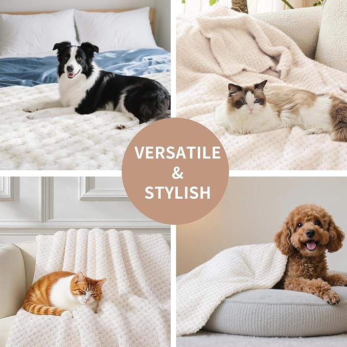 Pet Blanket Warm Soft Dog Blankets Washable Cat Throw Blankets Sofa Bed Couch Furniture Protector Cover for Small Medium Large Dogs Cats, Purple, 20" x 28"