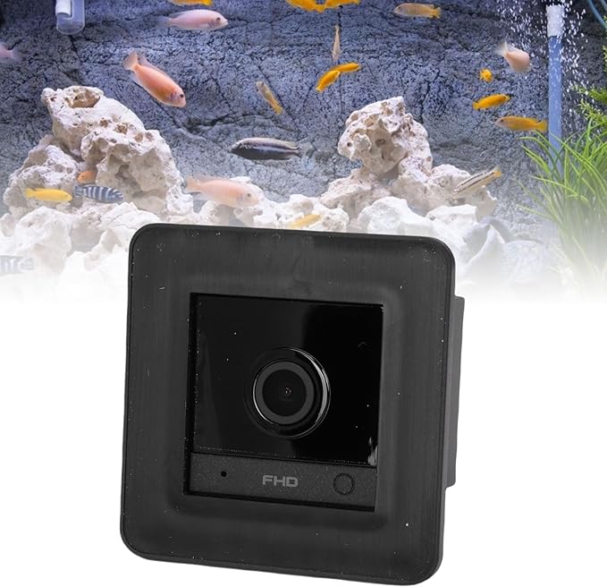 Aquarium Camera, Anti Glare 2K HD Lens with AI Motion & 140 Wide View, Night Vision Compact Cam for Fish Tank and Reptile Terrarium Owners